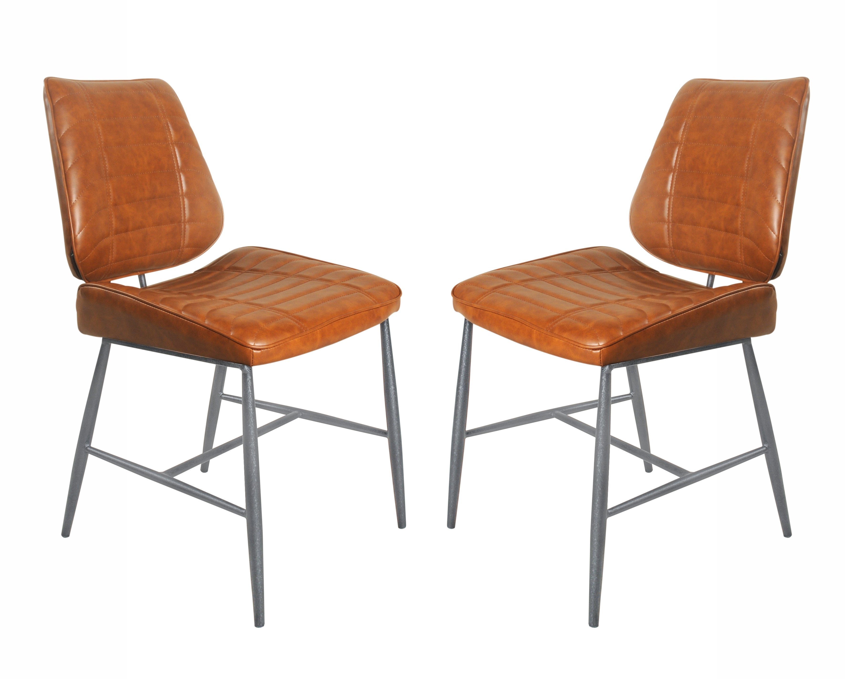 Corrine Tan Vegan Leather Chair Tan Set Of Two